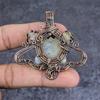 Moonstone Handmade Copper Wire Wrap Jewelry Pendant 2.36" T5j62