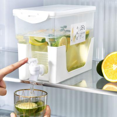 1 Set 3.5L Cold Kettle with Faucet Removable Lid Raised Base Buckle Design Easy To Open Cold Resistant Cold Water Jug Kitchen Supply