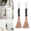 Door Handle Drawer Knob Clothes Rack Black Home Decor Closet  Hanging Decorations With Tassels Wood Bead Garland