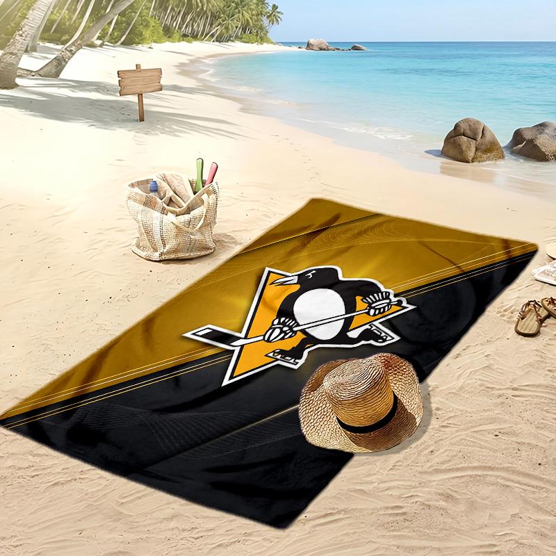 Pittsburgh Penguins Print Beach Towel Soft Portable Quick?dry Towel For Pool Summer Vacation Outdoor Sport