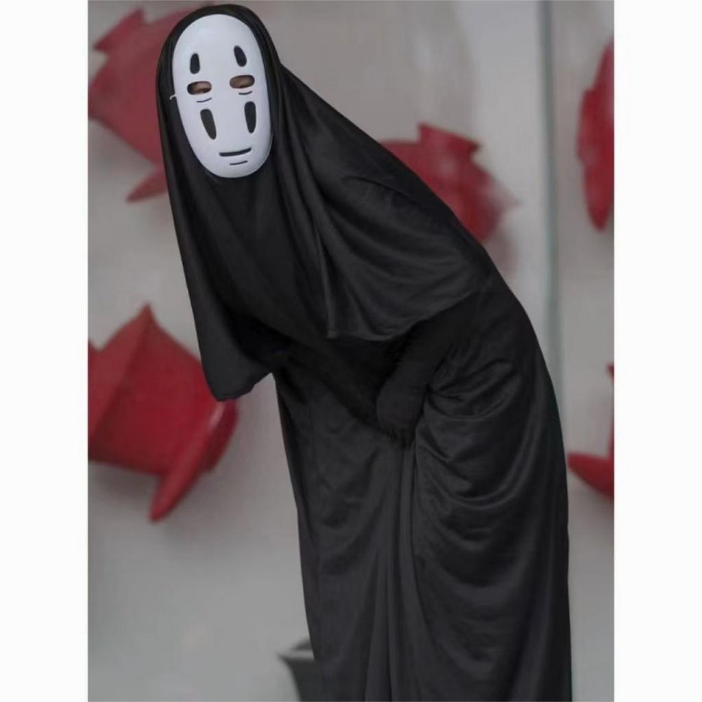 Japanese No Face Man Cosplay Costume Unisex Halloween Anime Carnival Party Adult Clothing Including Ghost Mask Gloves Comic Con