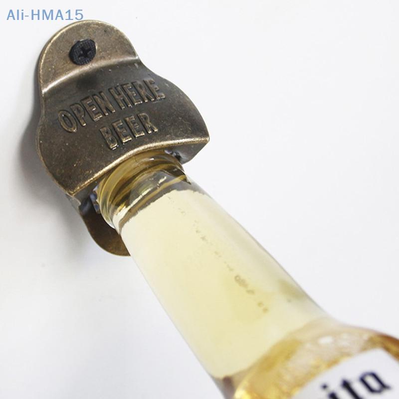 Retro Beer Bottle Opener Wall Mounted Vintage Bar Cafe Wall Decoration Zinc Alloy Beer Openers Kitchen Opener Tools 76x50x26mm