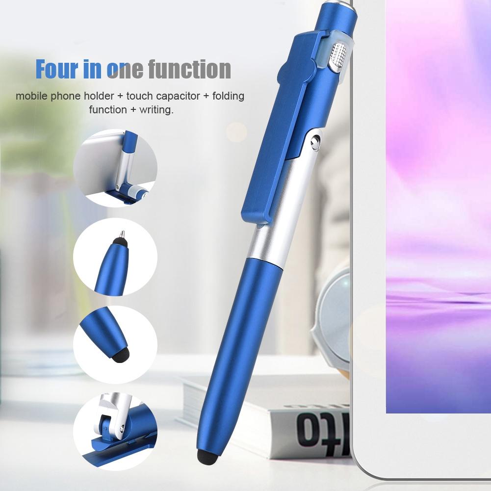 4 In 1 Touch Screen Capacitive Ballpoint Pens With LED Light For Tablet(Blue)
