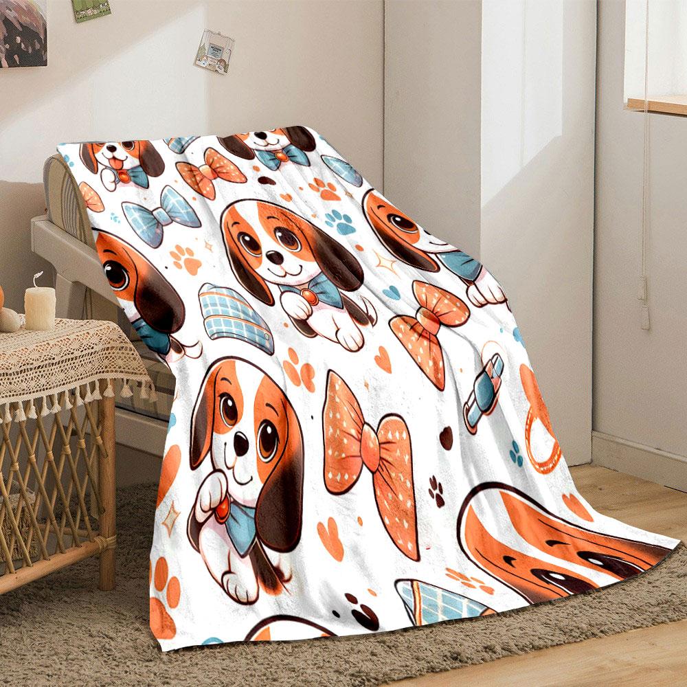 Cute Beagle Puppy Pattern Print Blanket Soft and Cozy Perfect for the Living Room Bed Sofa or a Nap,gift