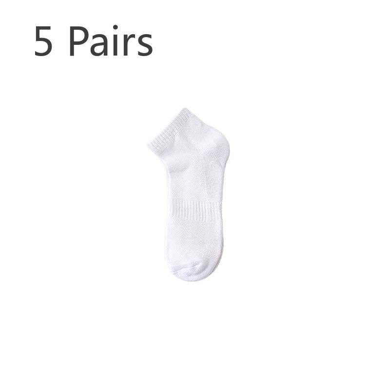 5 par sportssokker dame mesh pustende bomullssokker Terry løping treningssokker høst og vinter fortykning svette bomullssokker
