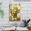 2D Flat 1pc Like A Yellow Lemon Branch Made of Metal Aluminium, Ideal for Decorating Living Rooms, Bedrooms, Kitchens, Offices, and Cafes. It Makes A