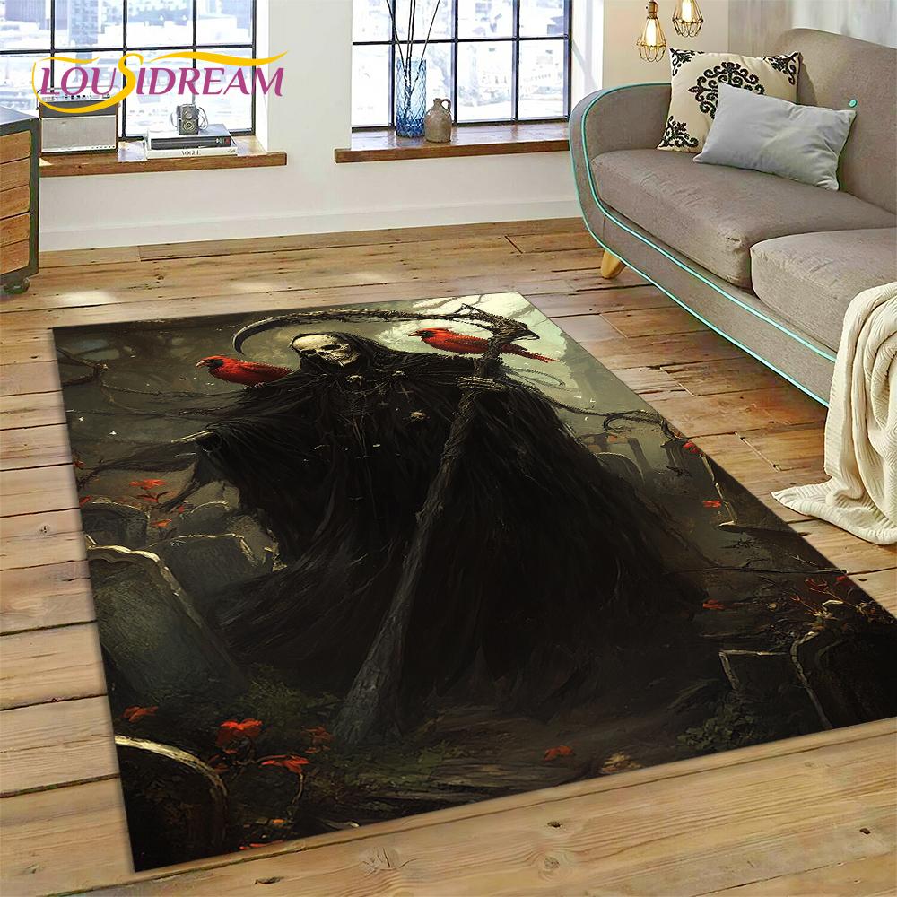 New Gothic Horror Character Skull Ghost Spirit Carpet Rug for Bedroom Living Room Home Sofa Decoration,kids Decor Floor Mat
