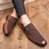 Men Street Style Monks Loafers Shoes Wedding Party Shoes Formal Business Suede Dress Prom Shoes Large Size