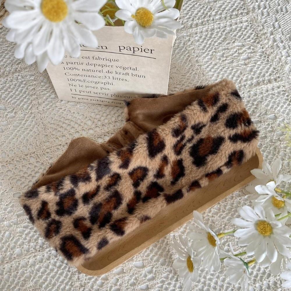Soft Plush Headwraps Elastic Wide Warm Thick Hairband Fashion Leopard Fur Headbands Outdoor Sports