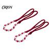 No Drill Curtain Buckles 2Pcs Tiebacks with Pearls, Handmade Decorative Holdbacks Rope, Outdoor Farmhouse Ties Tie Backs for Curtains, Holders Drapes