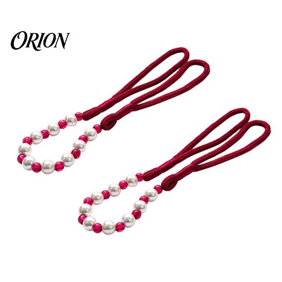 No Drill Curtain Buckles 2Pcs Tiebacks with Pearls, Handmade Decorative Holdbacks Rope, Outdoor Farmhouse Ties Tie Backs for Curtains, Holders Drapes