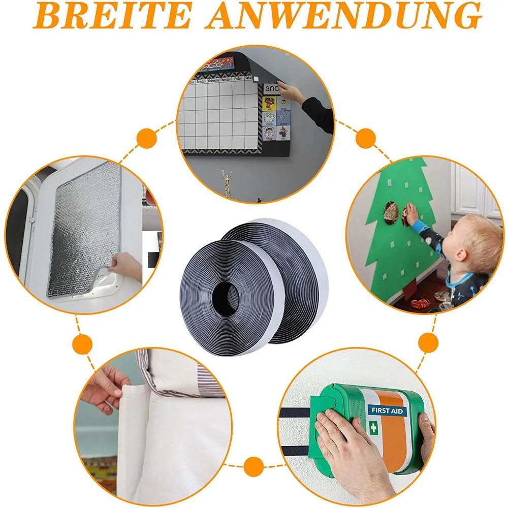 Adesivo Scratch Autoadesivo Gancio e Anello Attacca Scratch Velcri Nastro Adesivo in Nylon Dischi Velcri Adesivo da Cucito con Colla