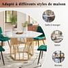 Dining Table and Chair Set (5-Piece Set), Modern Hexagonal Marble Table + 4 Chairs Made of Green Velvet, To Create Warm Restaurant, Gold Table Legs