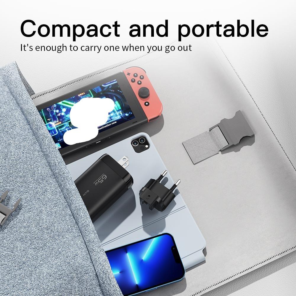 Essager carregador usb tipo c gan carregador de carga rápida 65w qc3.0 pd3.0 carregador usb telefone celular para iphone 12 13 pro max xiaomi portátil