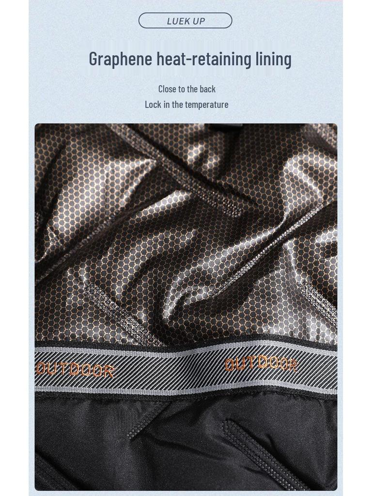 Men's Graphene Thermal Hooded Jacket - Winter Windproof, Thickened Workwear, Mountaineering Style, Trendy Couple Design