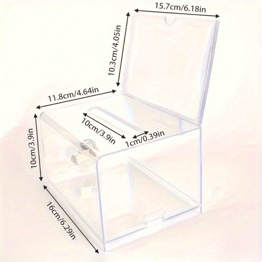 Transparent Acrylic Donation Box with Locks Coin Storage Container Feedback Suggestion Cases Raffle Ticket Box Cube Tip Box