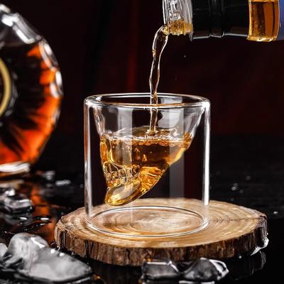 Kreatives Totenkopf Wodka Glas Totenkopf Spirituosen Weißweinglas einschließen Piraten Glas Glas Bar Zuhause üblicherweise verwendet
