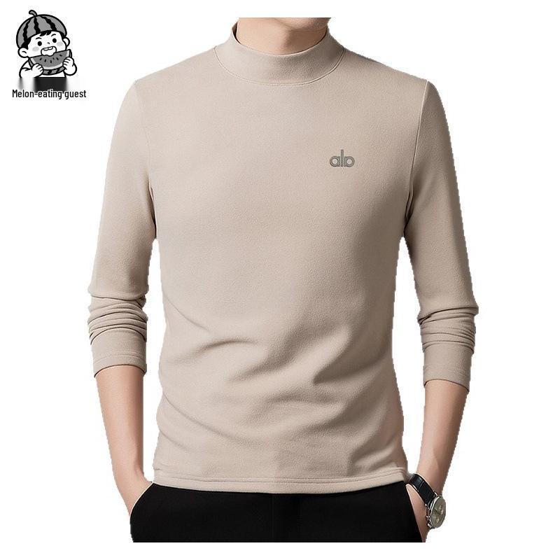 Men's Italian Long Sleeve Half-High Collar Fleece Sweatshirt for Autumn/Winter