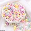 Mărgele rotunde iridescente din ABS imitație de perlă pentru decorațiuni DIY și umplerea cutiei de machiaj macaron