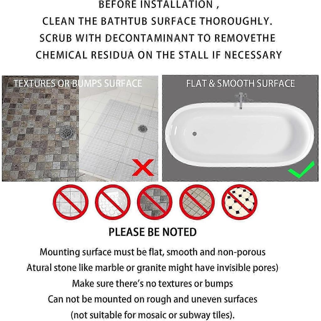 Non-Slip Bathtub Mat, 34.5x15.5 Inch, Machine Washable, BPA & Latex Free 2025
