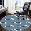 1pc Bull Terrier Pattern Office Round Area Rug, Under Office Chairs Bedroom Living Room Home Decor, Room Deco