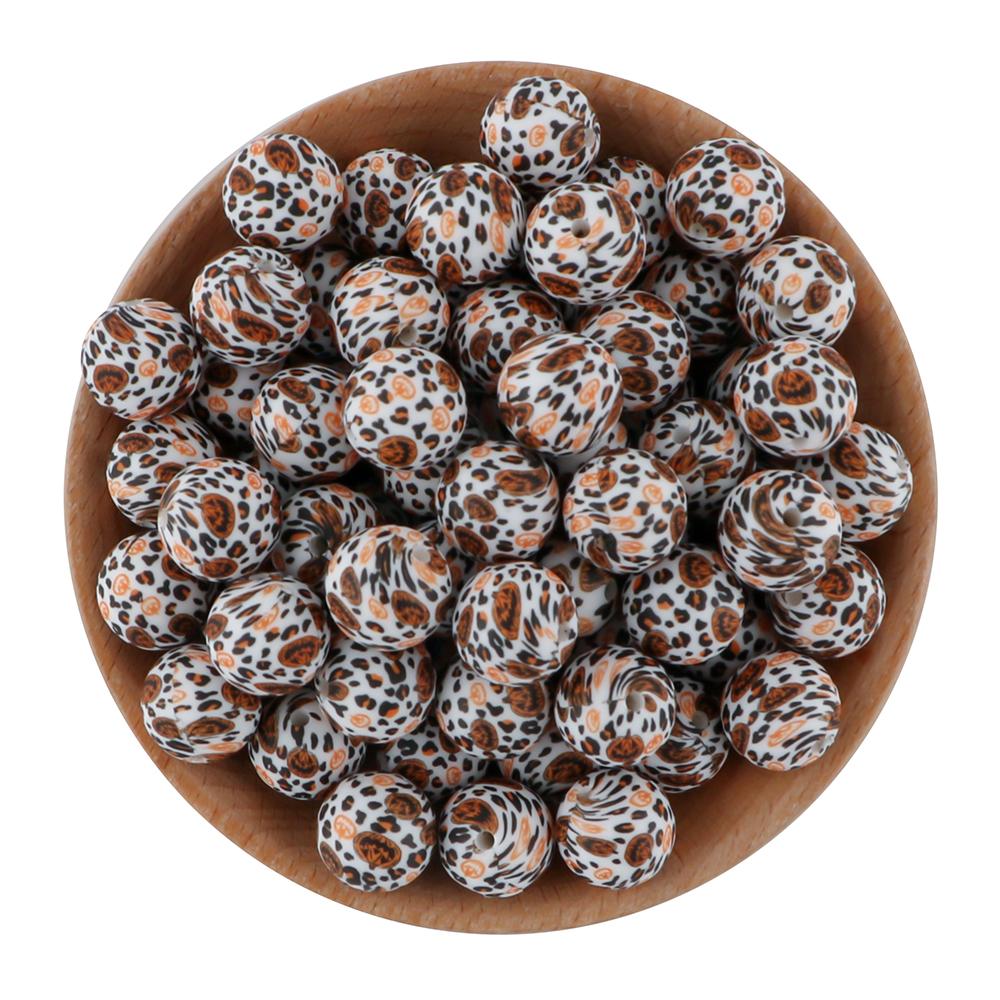 NEW Christmas Series Printed Silicone Beads 20Pcs/15mm  DIY Keychain Necklace Bracelet Accessories For Jewelry Making