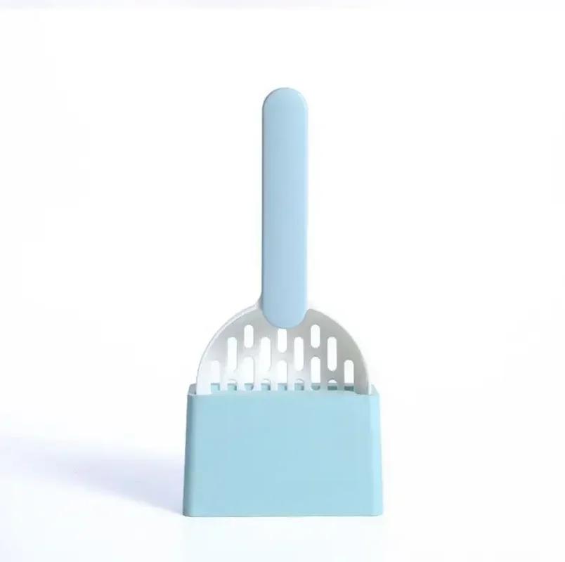 Plastic Cat Litter Shovel with Base, Durable Litter Box Cleaner, Pet Cleaning Tool for Cat Poop Scoop, Cat Toilet Products