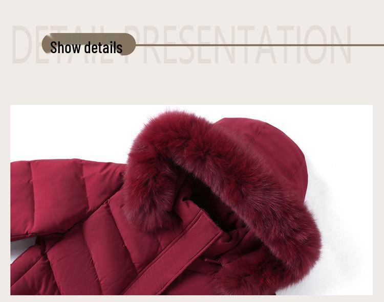 Mom's Fashionable Mid-Length Winter Coat - Age-Reducing Cotton Padded Jacket for Middle-Aged & Elderly Women