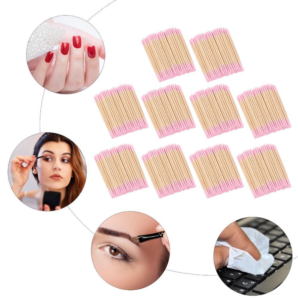 10 Bags Dual-End Pointed Double Pointed Cotton Swabs Microblading Auxiliary Cleaning Use