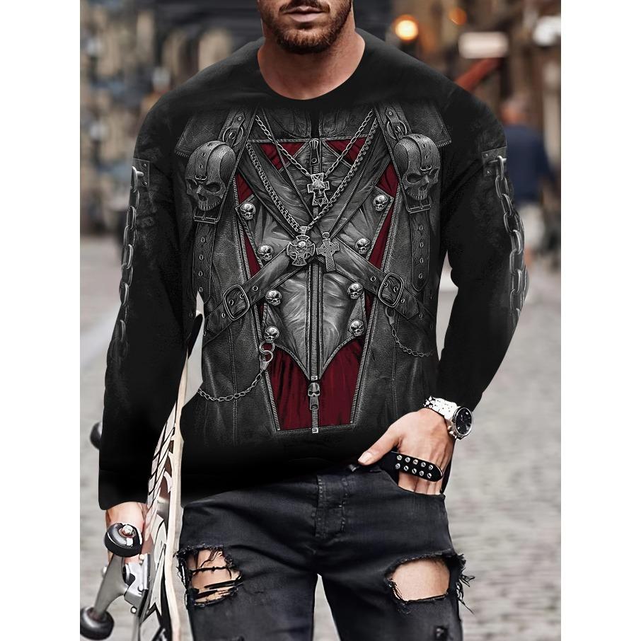 

Женская футболка с круглым вырезом, длинными рукавами и 3D-принтом S