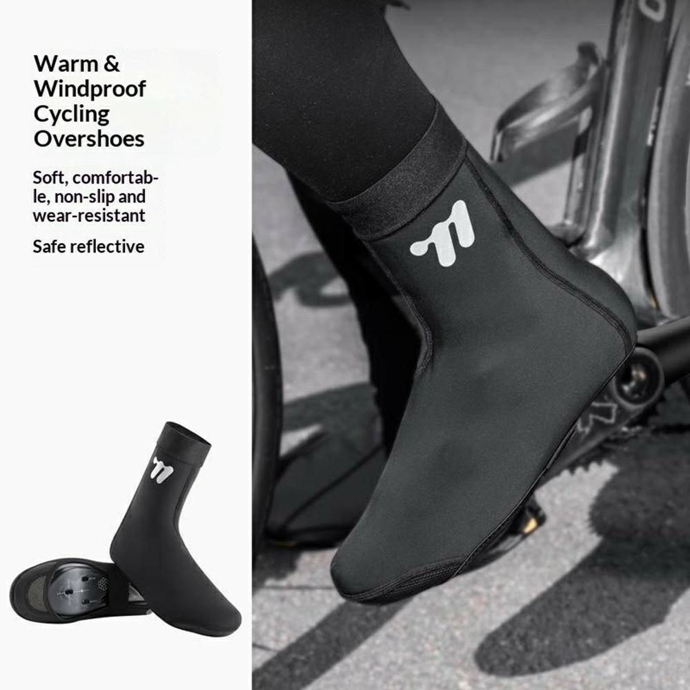 WEST BIKING YP0215050 1 Pair Windproof Cycling Shoes Cover Winter Thermal Overshoes Protector, for Shoe Size 40-43
