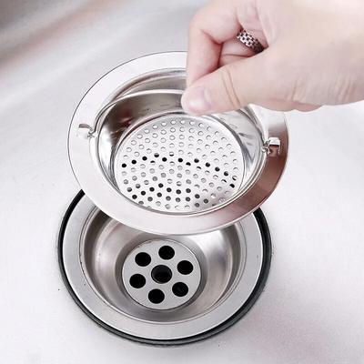 Filtro per lavello in acciaio inox da 9/11 cm, per cucina, bagno, scarico fognario, anti-blocco, accessori per la pulizia della casa