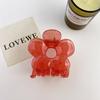Floral Delightful Hair Clip In Vibrant Jelly Red And Amber For Chic And Styles Sweet