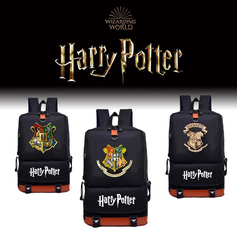 Stylish Harry Potter Print Canvas Backpack With Hidden Zipper Pockets