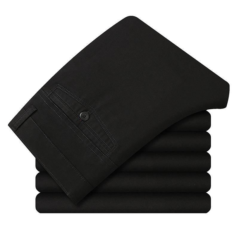 Herren Business Casual Gerade geschnittene Hose Knitterarm atmungsaktiv Formell Büro Alltagshose