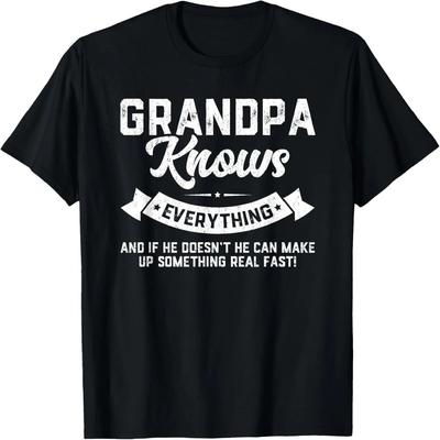 Opa weiß alles 60. Geschenk Lustiges Vatertags-T-Shirt