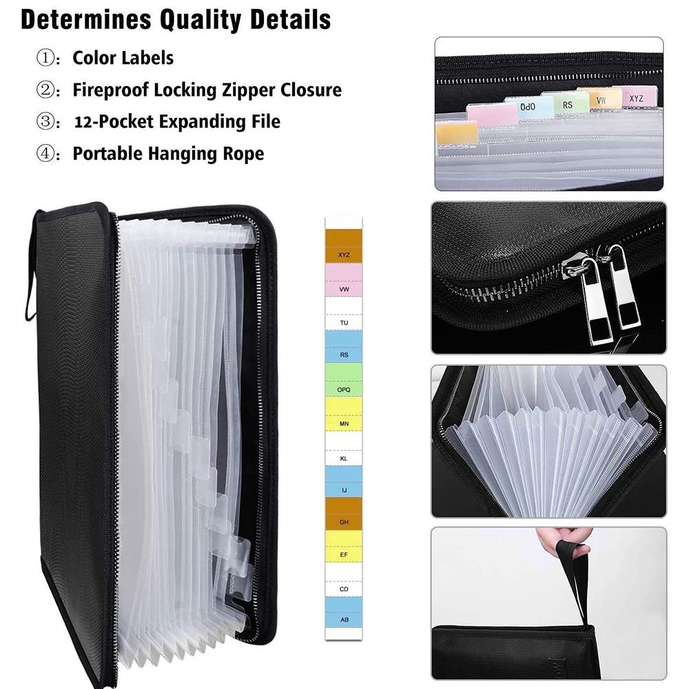 

Огнеупорная Водонепроницаемая Прозрачная Цветная Папка-Орган для Офисного Хранения Документов формата A4, Юридических Документов, Договоров