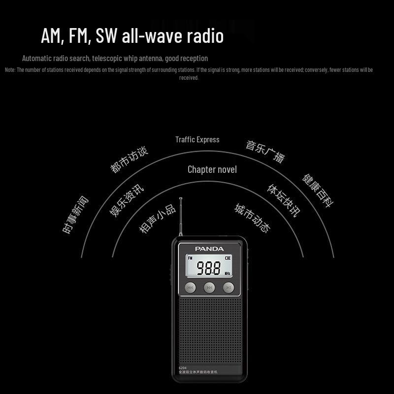 Panda6204 Mini Full Band Portable Radio Player