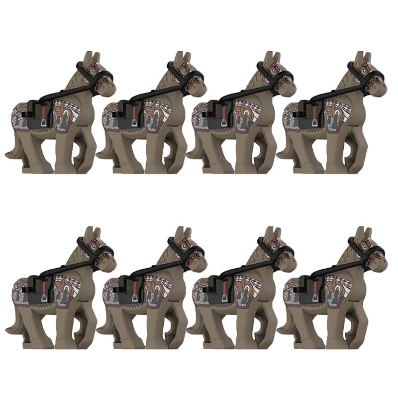 MOC Medieval Military Building Blocks Cavalry Regiment Knight Horse Animal Accessories Set Mini Bricks Buy Goods Boy Toy Gift