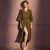 Vestaglia Jacquard da Donna Lusso Leggero: Accappatoio Lungo Primavera/Autunno, Raso di Seta Ghiacciata, Sensazione di Lusso, Accappatoio Singolo, Gonna da Bagno Pronta per l'Estate.