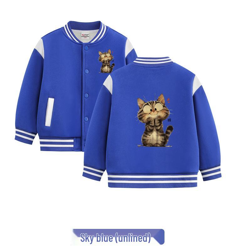 Children's Autumn Baseball Jacket - Velvet Lined, Thickened for Boys & Girls 2026 Winter Style.