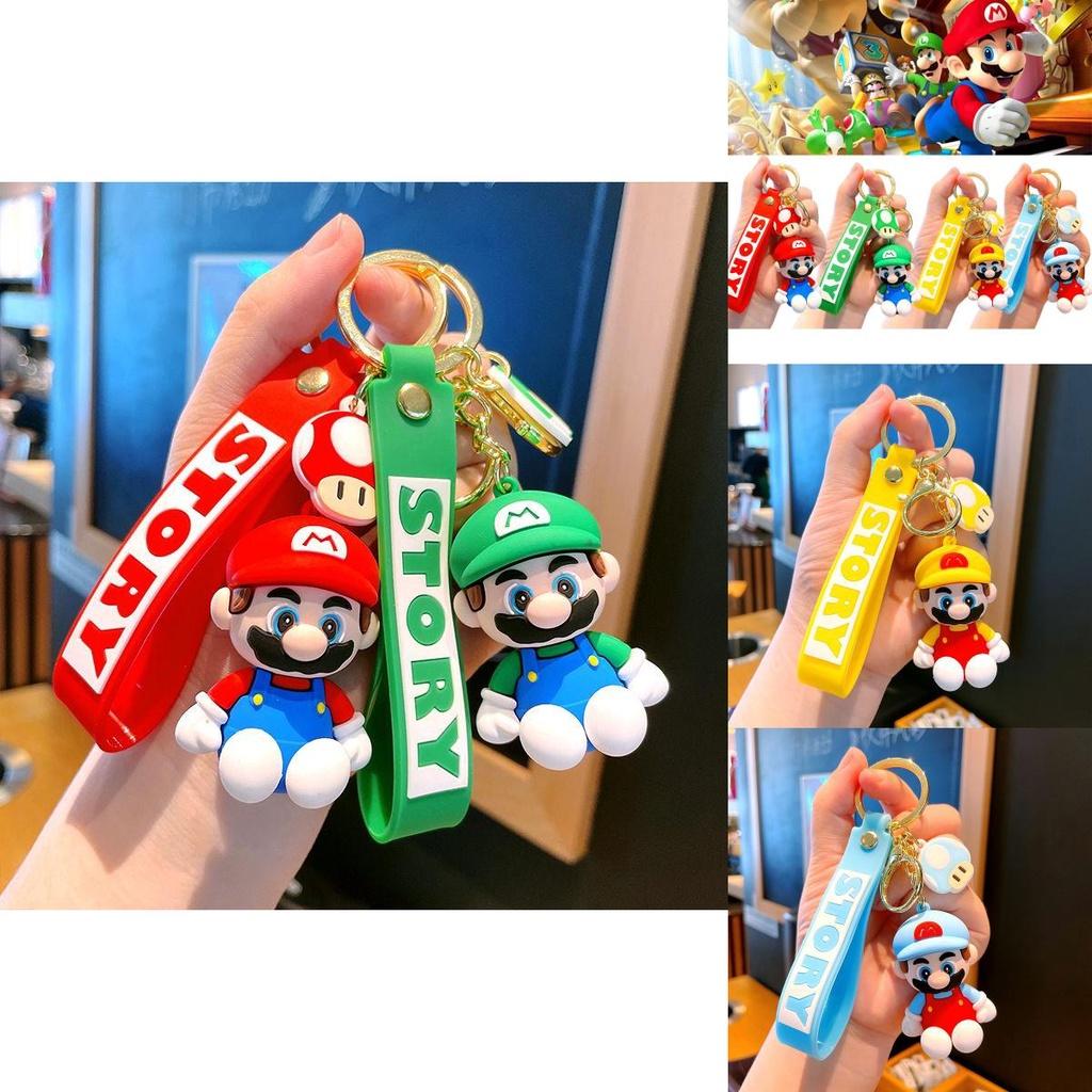 Super Mario Keychain Toy Bag Pendant Doll Kids Gifts Decorate Soft Glue Alloy