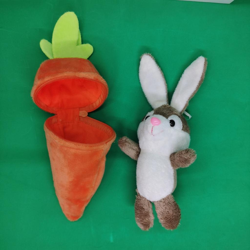 Cute Creative Carrot And Rabbit Keychain Plush Doll Detachable Transformed Rabbit Carrot Pendant
