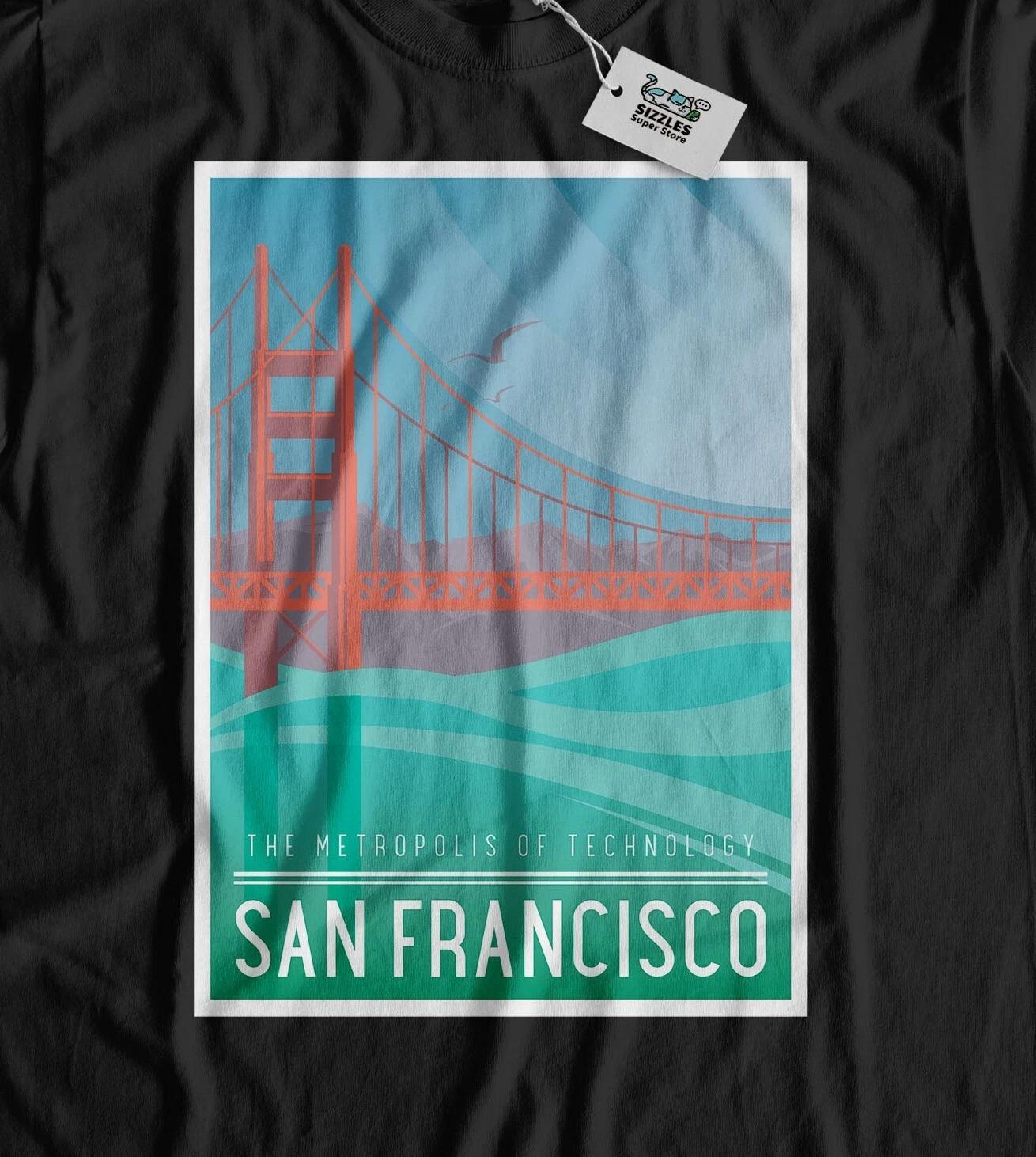 

Unisex San Francisco T-Shirt American California Golden Gate Bridge Gifts L