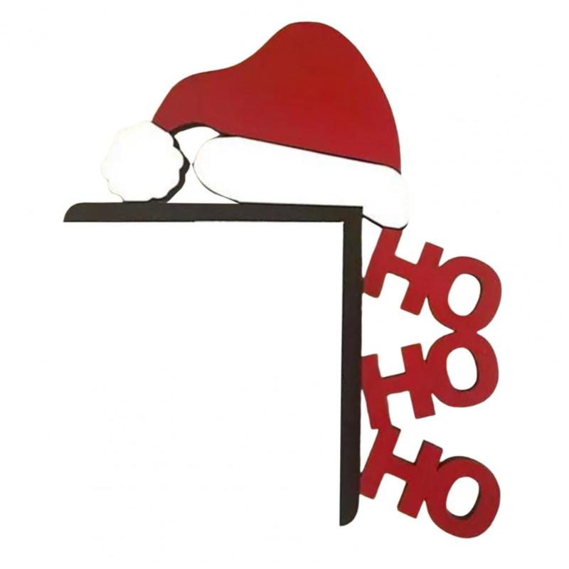 

Christmas Door Frame Decoration Santa Claus Snowman Wooden Craft Decor New Year Christmas Party Window Wall Corner Sign Ornament