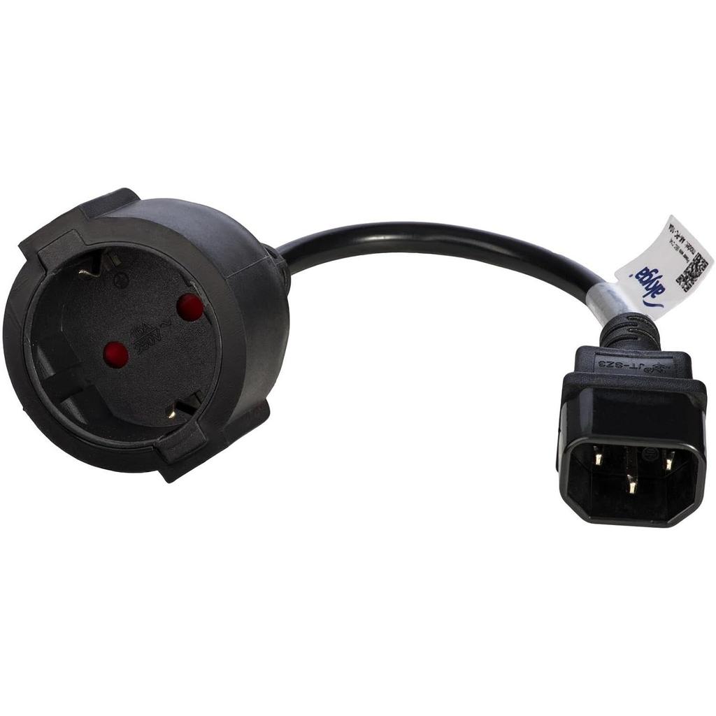 AK-PC-10A Schuko Power Cable 3 Pin IEC C14 / EU CEE 7/4 15 cm Black