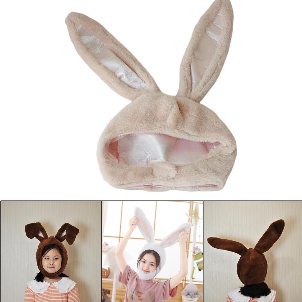 Cute Girls Hat Plush Rabbit Bunny Ears Hat Earflap Cap Kids Adults Warm Headgear Hats Party Costume Fancy Dress Headwear