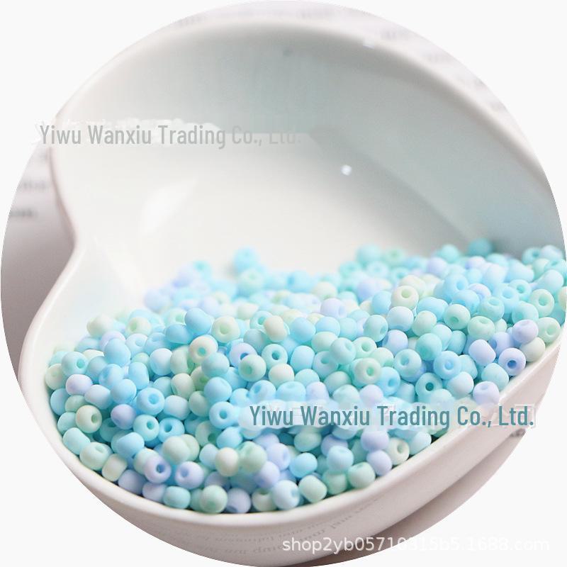 El Yapımı DIY Çocuk Kolye ve Bilekliği için Yüksek Kaliteli 3/4mm Buzlu Düz Renk Cam Pirinç Boncuklar