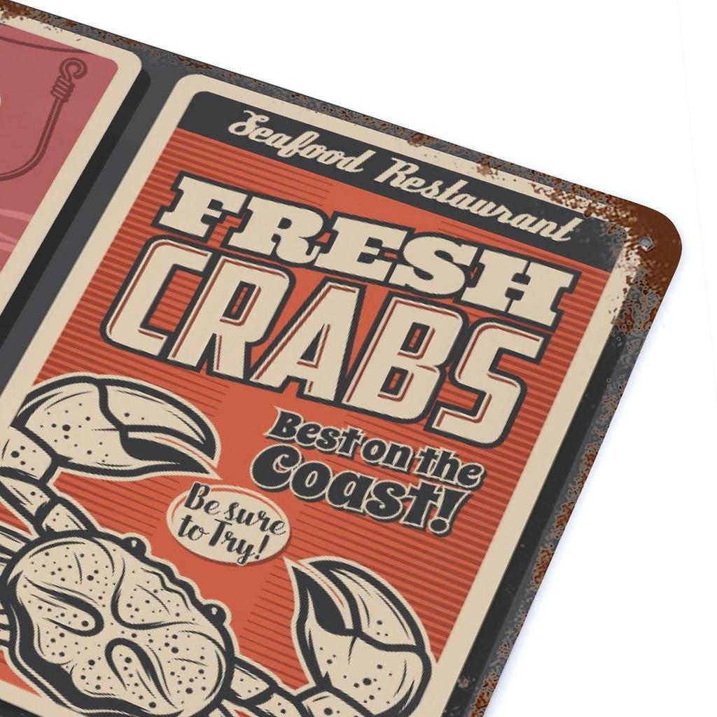 1-Pack rusty retro metal wall panel, 20×30cm and 30×40cm, rustic decor for bedroom, workspace, bar or hallway