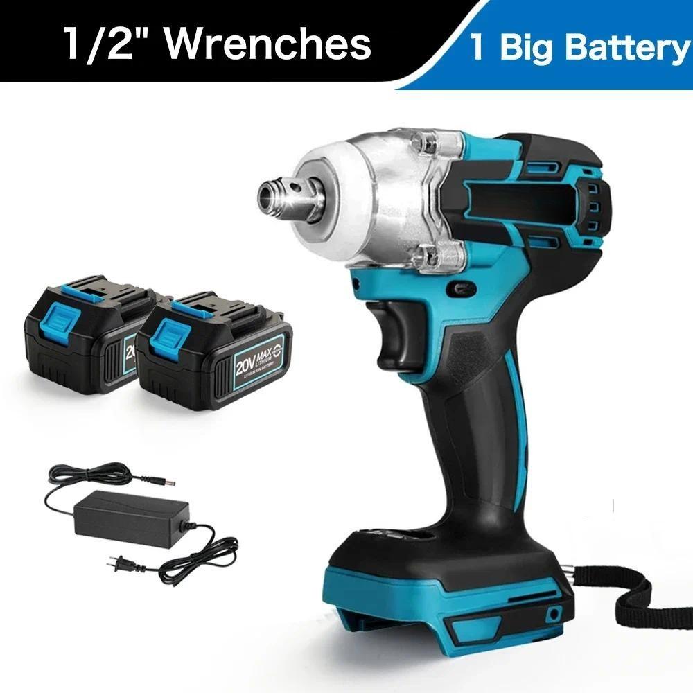 Cheie electrică de impact fără perii, fără fir, 2 în 1, 350N.M, 1/2", șurubelniță, baterie Li-ion, burghiu cu impact, sculă electrică